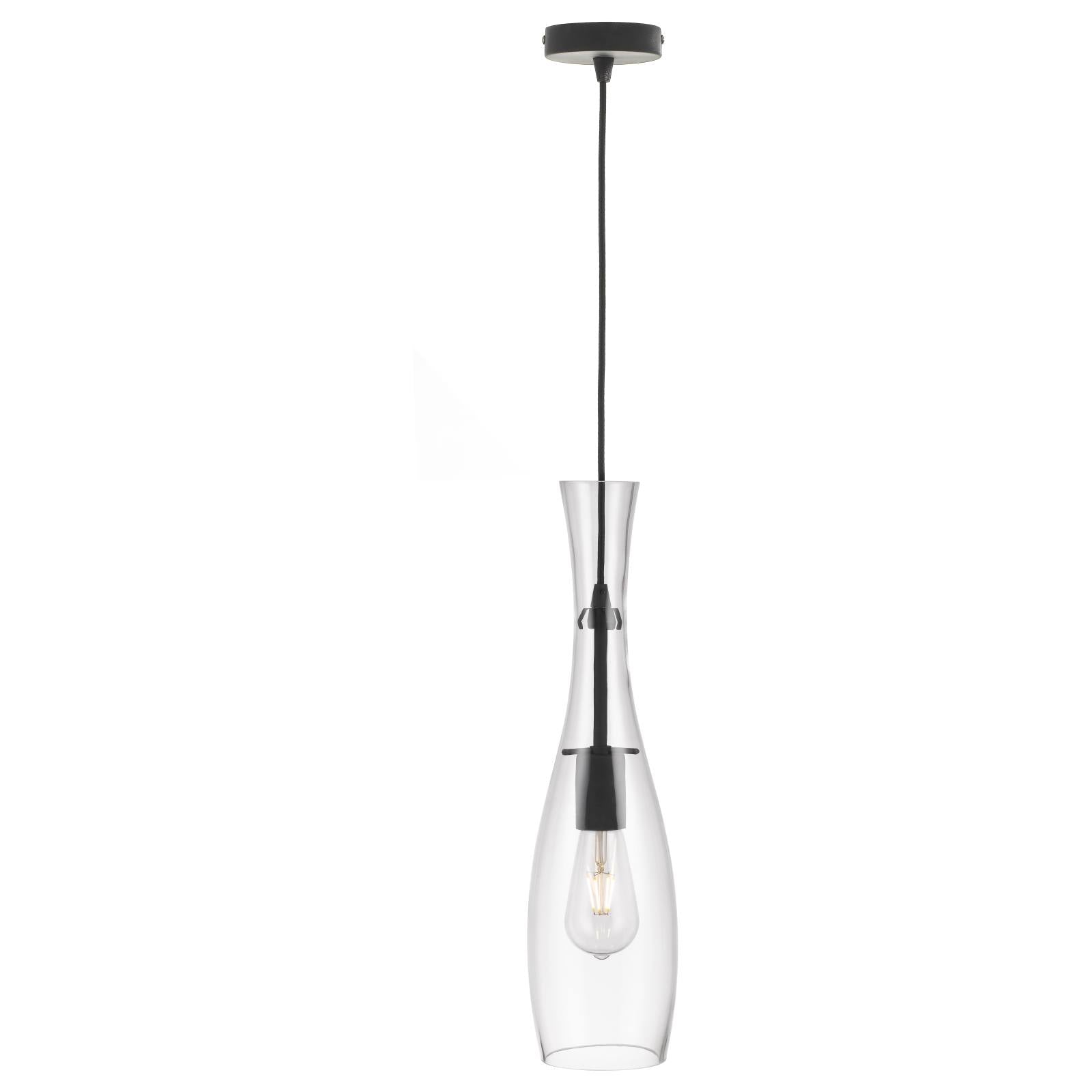 Conie Pendant, Clear Glass, Black