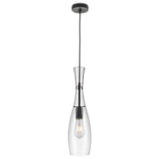 Conie Pendant, Clear Glass, Black