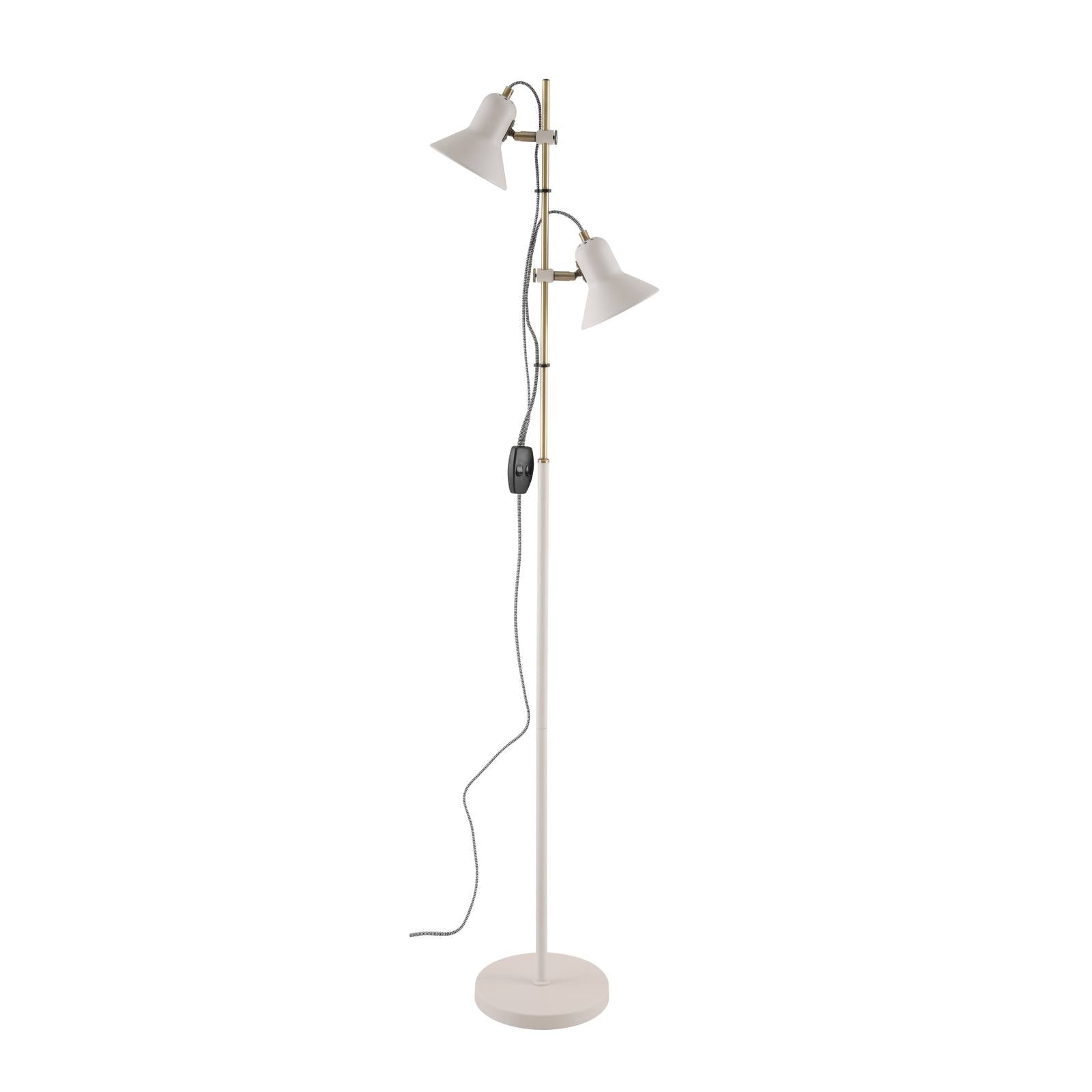 Corelli 2 Floor Lamp, Antique Brass, White