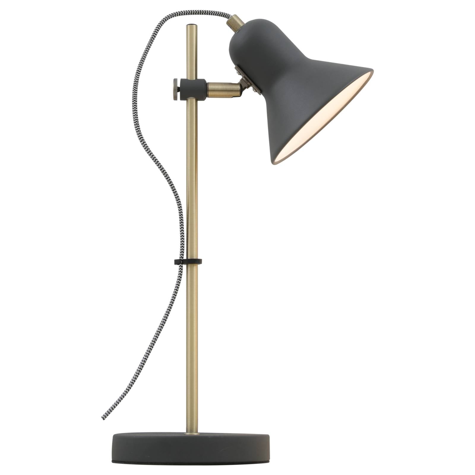 Corelli Table Lamp, Dark Grey, Antique Brass