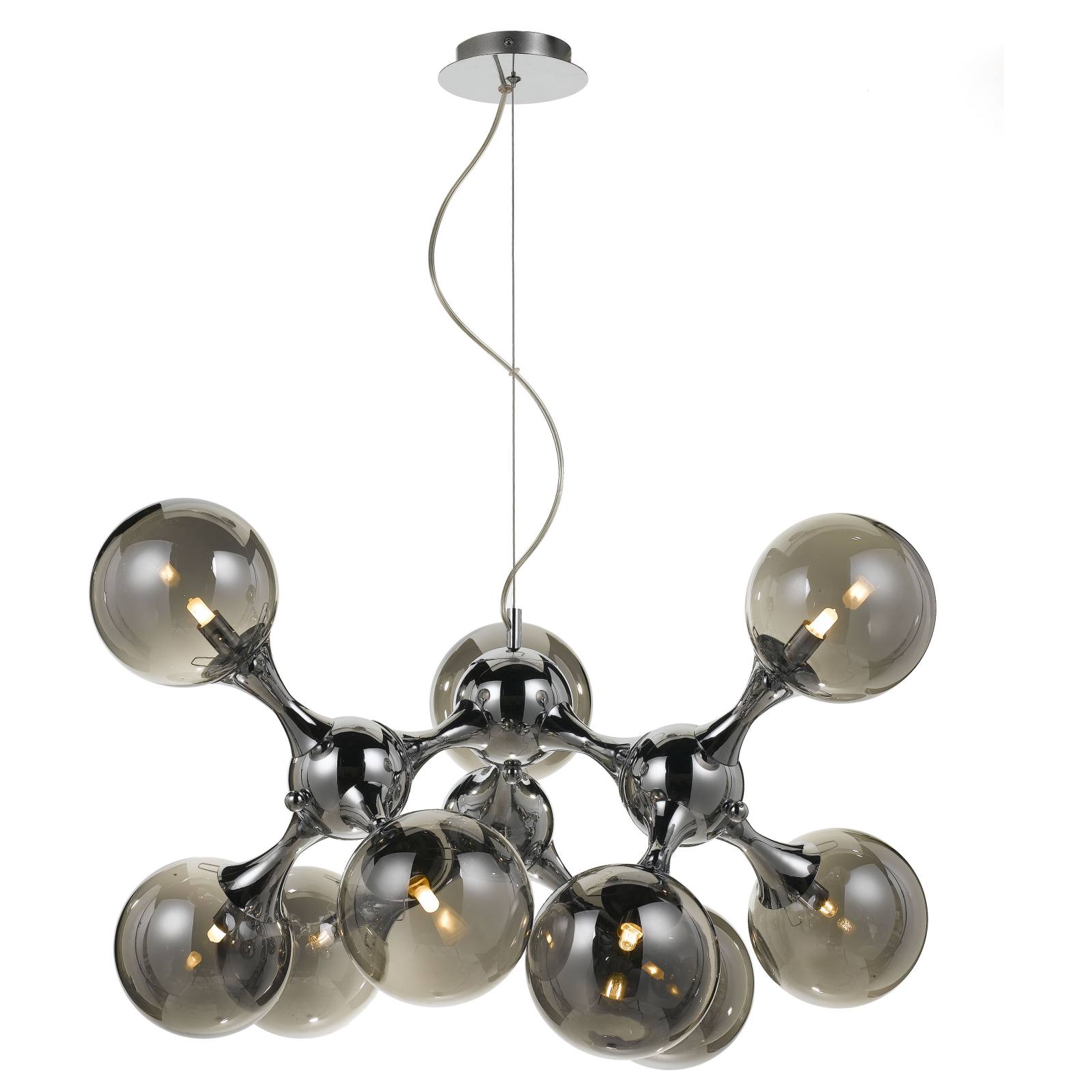 Cosmic 80 Pendant, Chrome, Smoke Glass