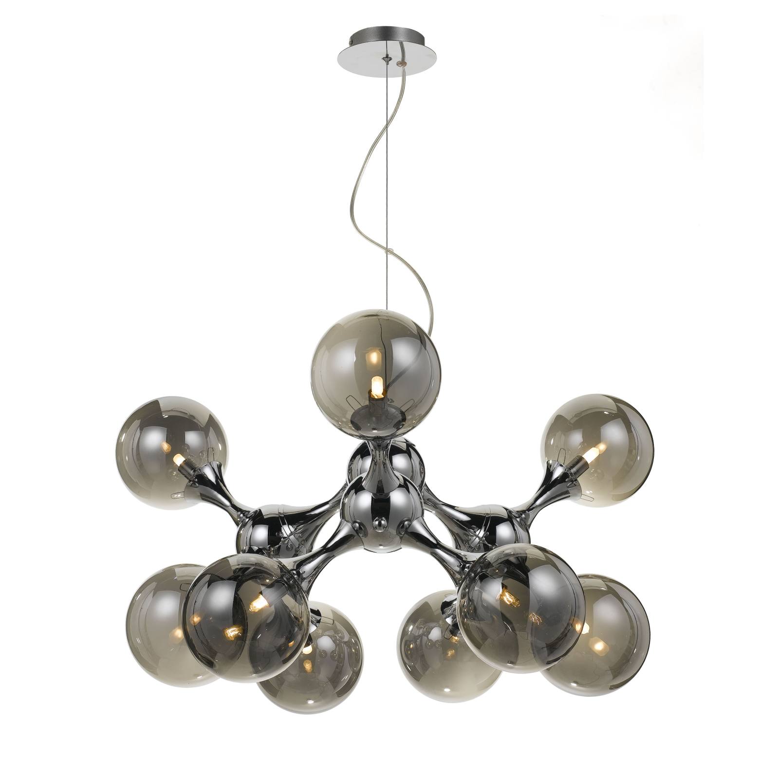 Cosmic 80 Pendant, Chrome, Smoke Glass