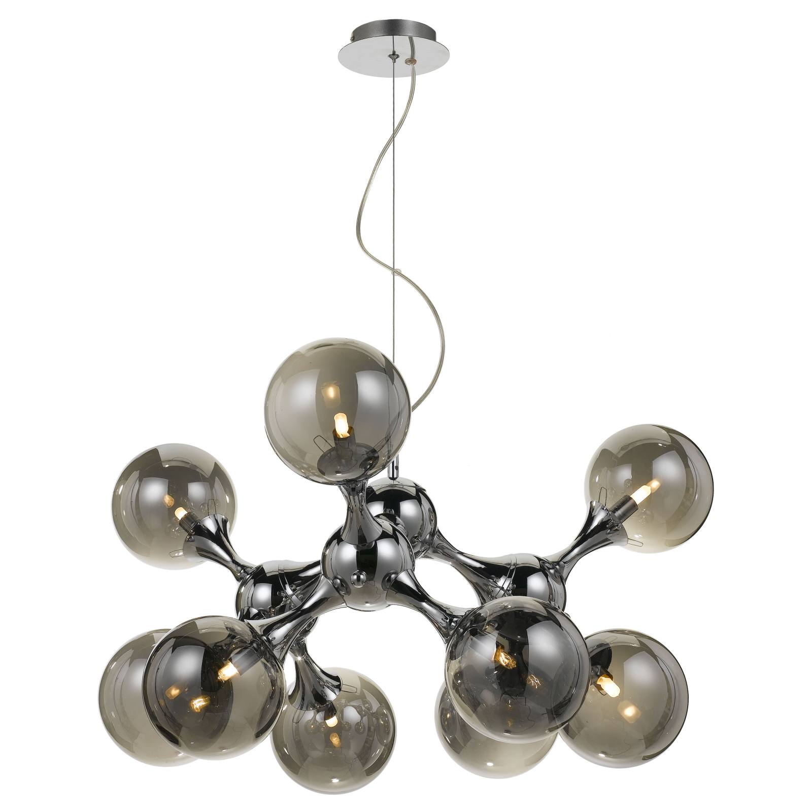 Cosmic 80 Pendant, Chrome, Smoke Glass