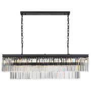 Serene 13 Lights Pendant, Clear Glass, Black