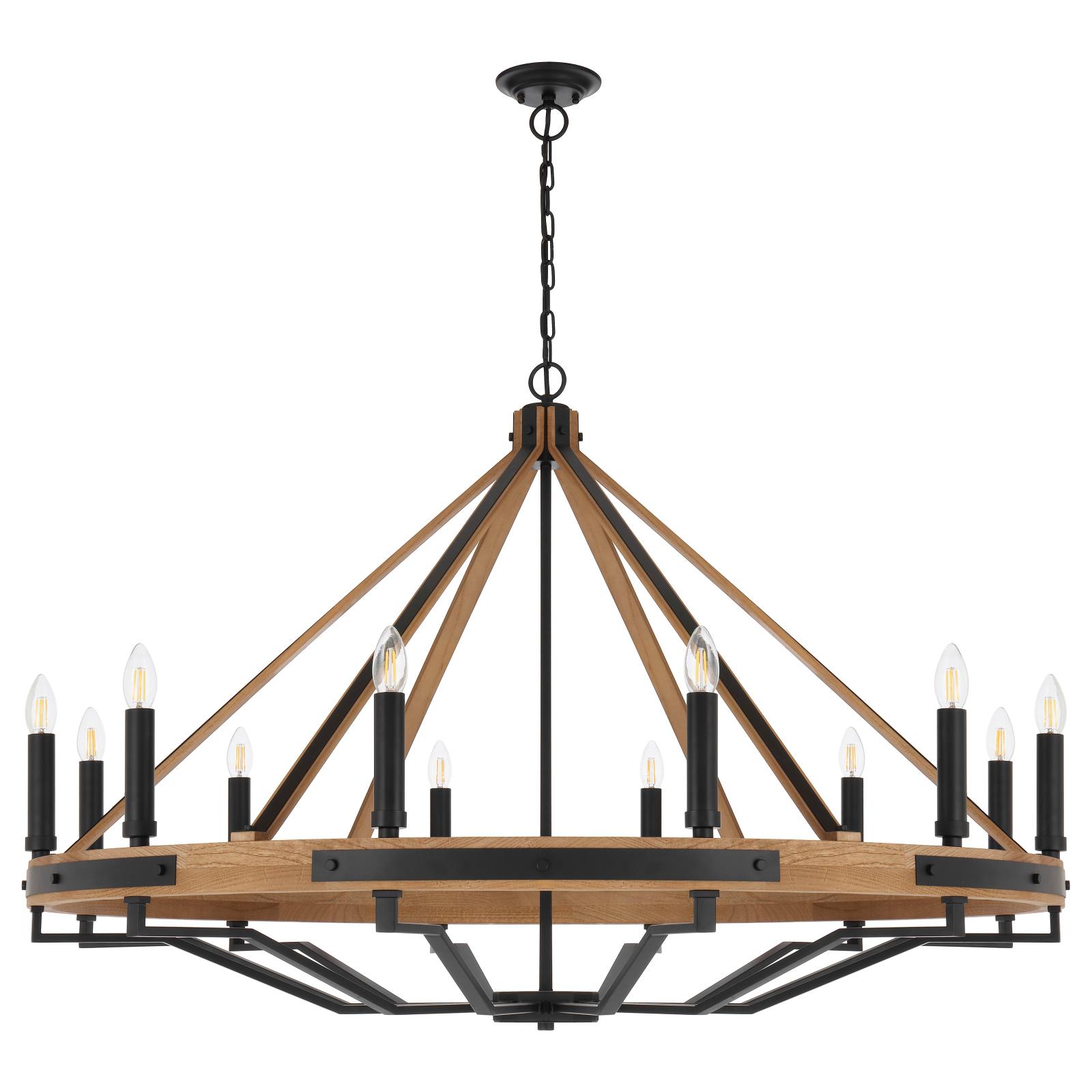 Darien 12 Lights Pendant, Ash, Black