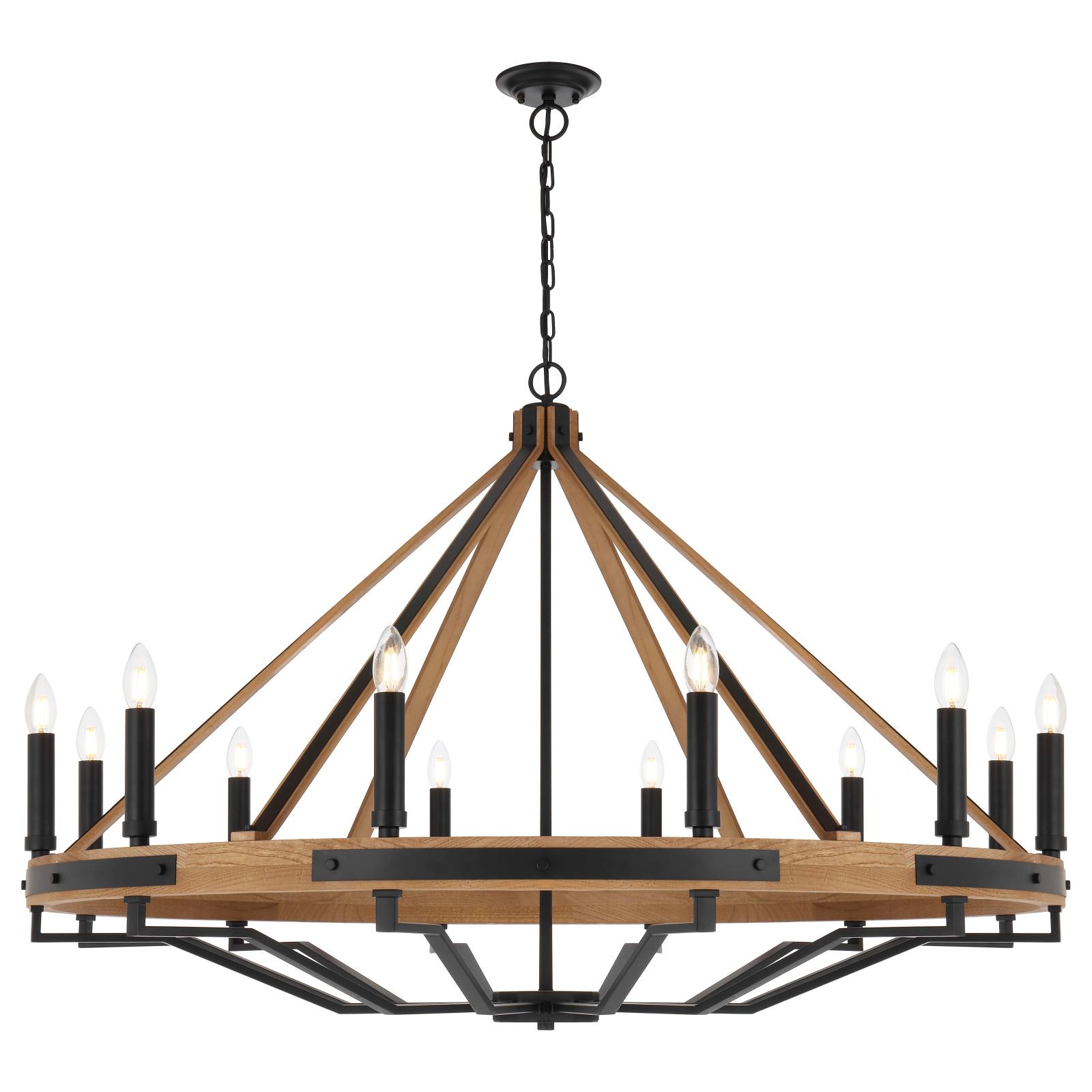 Darien 12 Lights Pendant, Ash, Black
