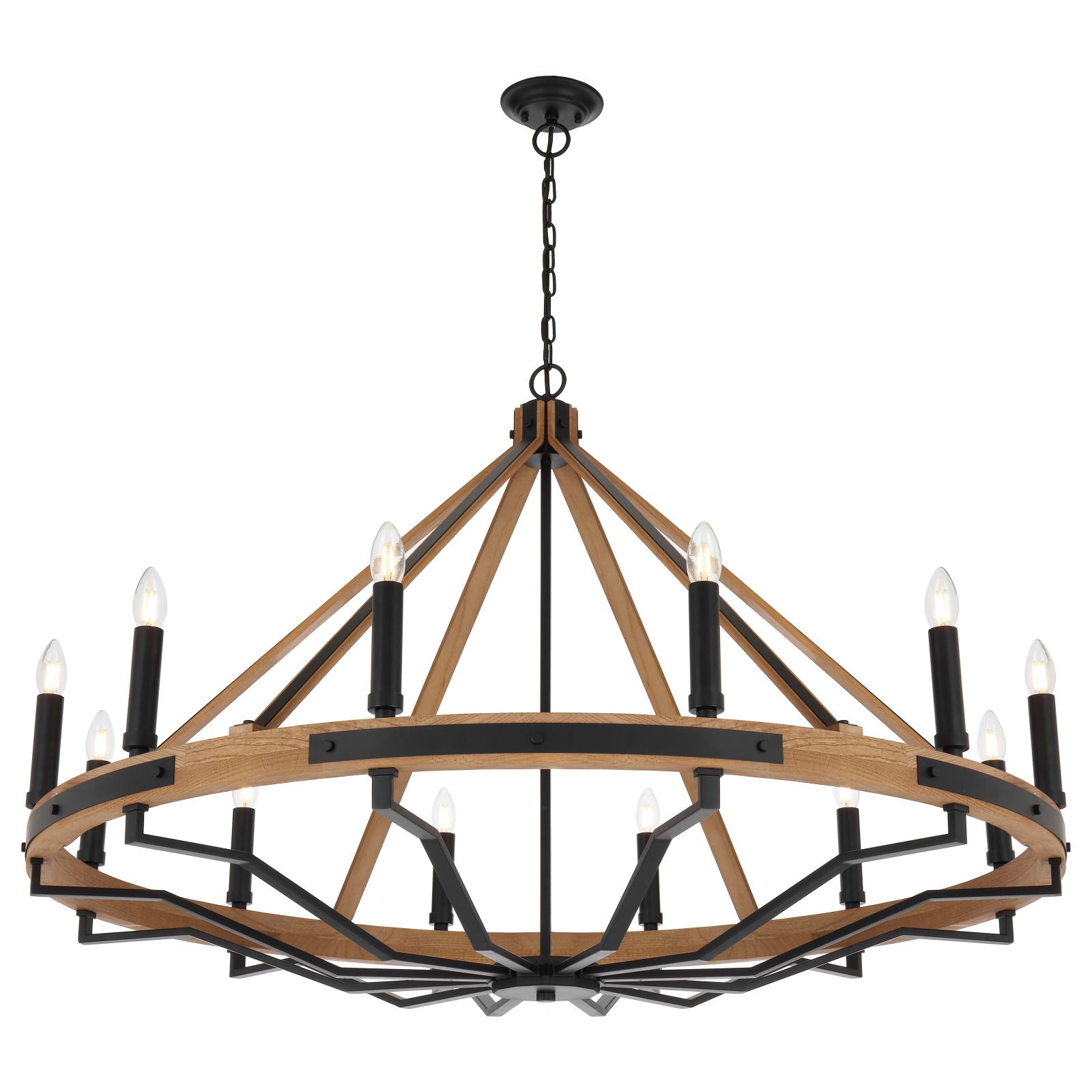Darien 12 Lights Pendant, Ash, Black
