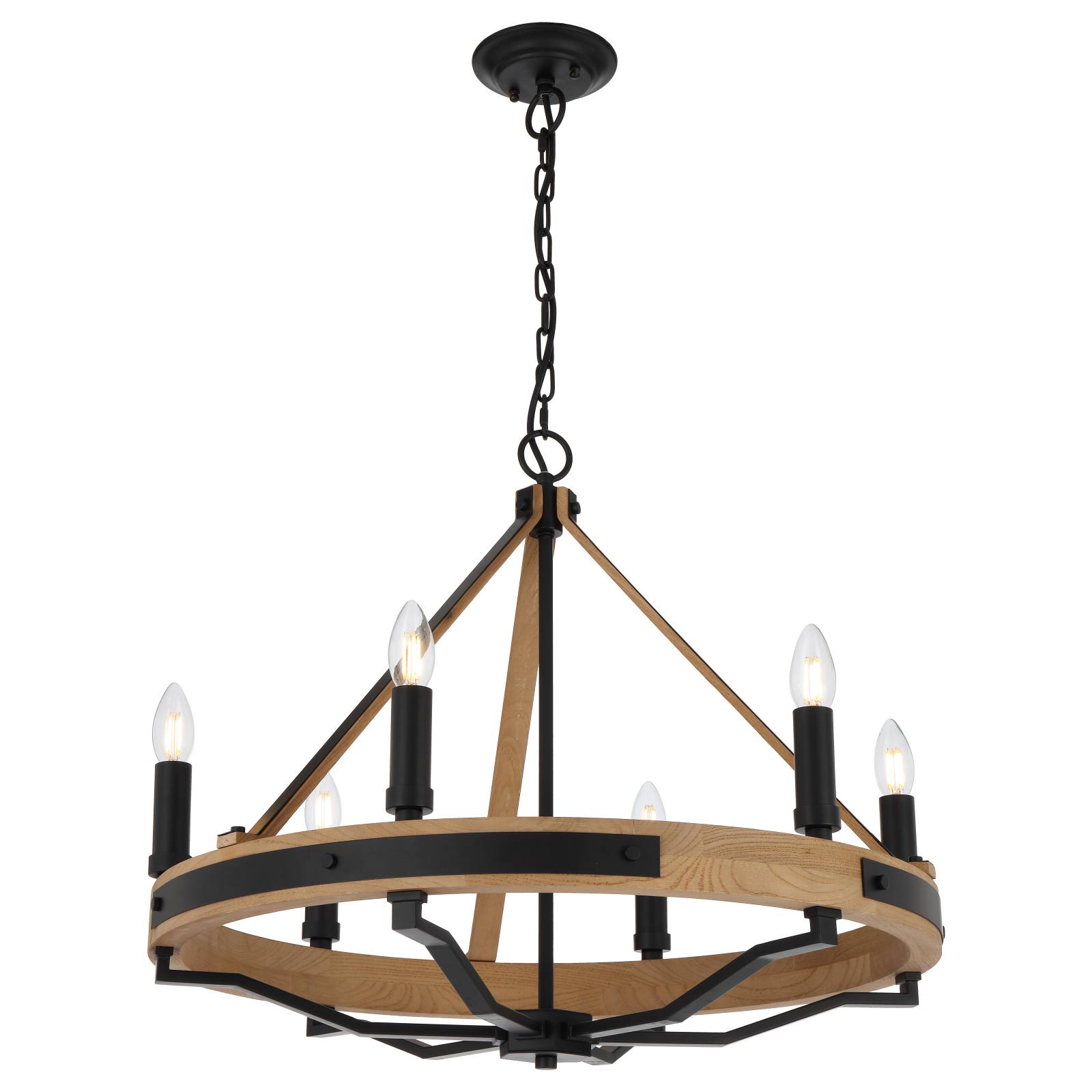 Darien 6 Lights Pendant, Ash, Black