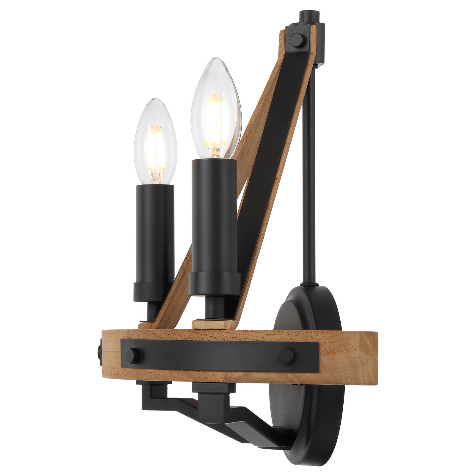 Darien 2 Light Wall Light, Ash, Black