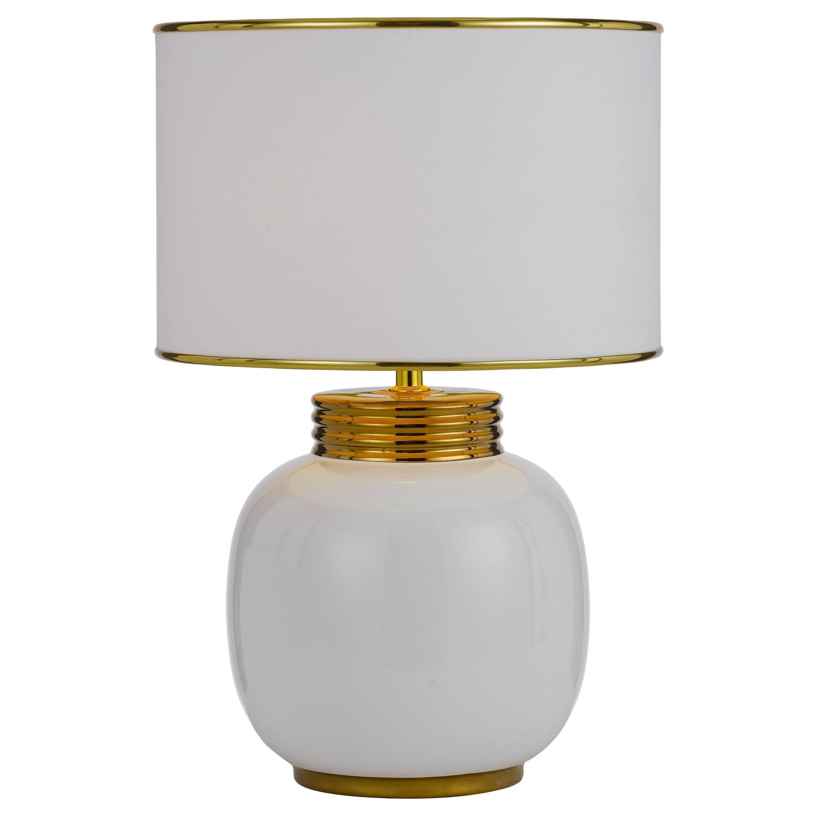 Davila Table Lamp, White, Gold