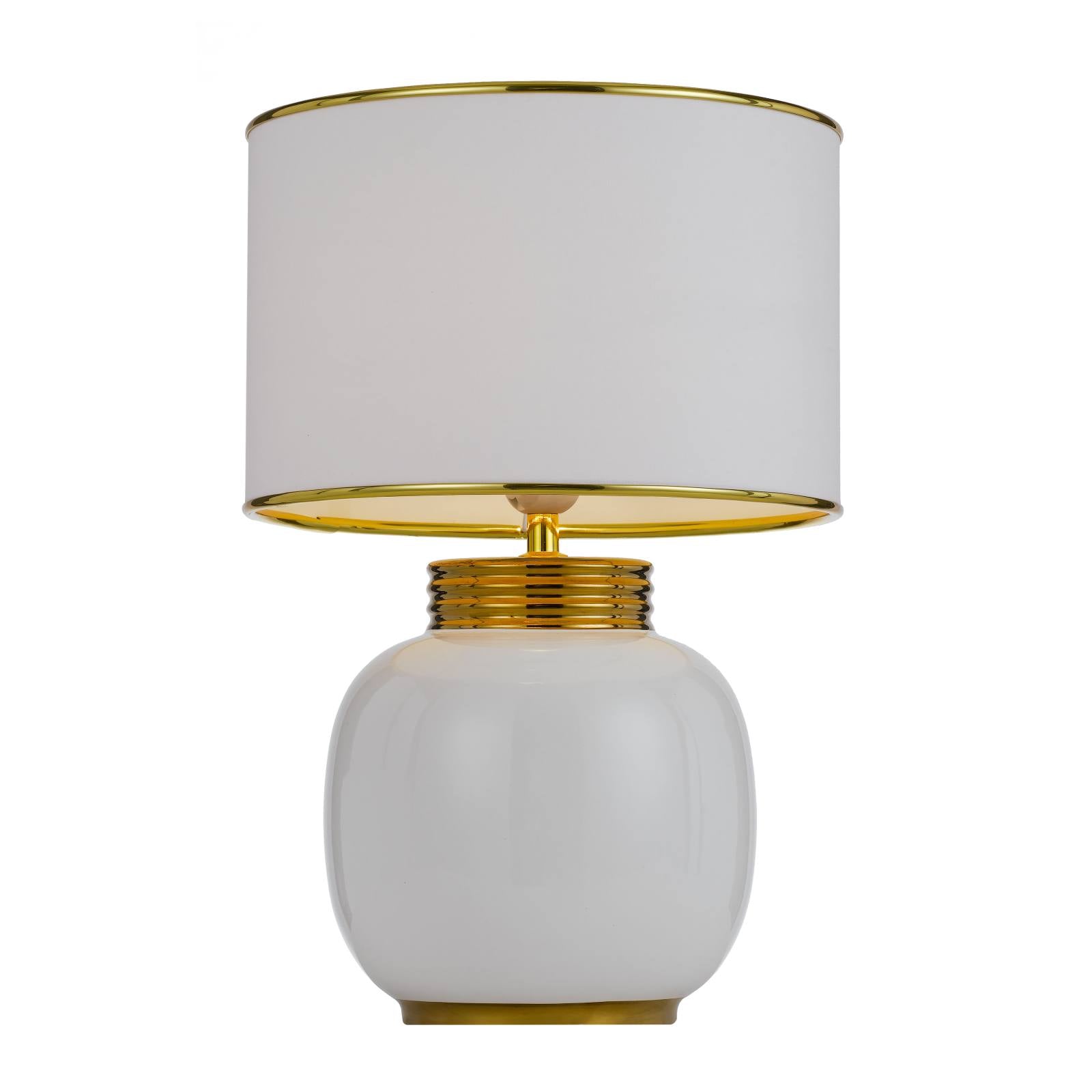 Davila Table Lamp, White, Gold