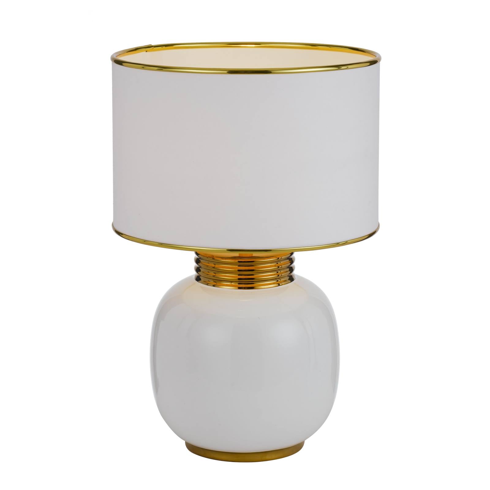 Davila Table Lamp, White, Gold