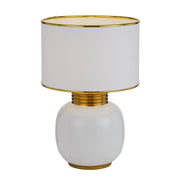 Davila Table Lamp, White, Gold