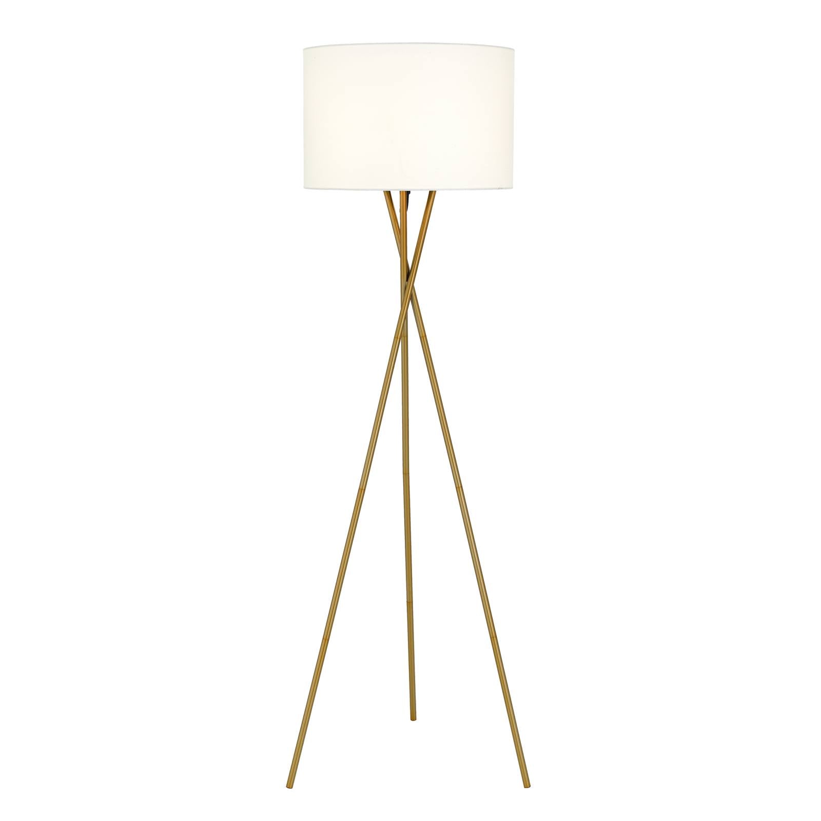 Denise Floor Lamp, Ivory, Antique Gold