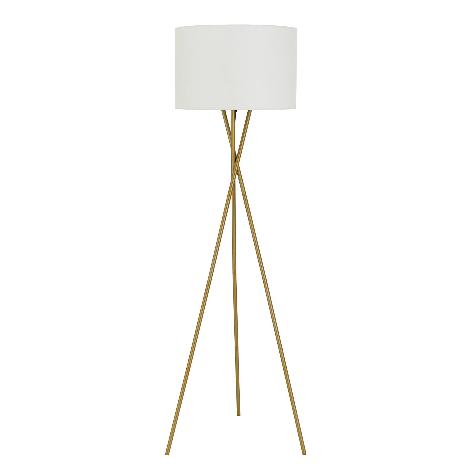 Denise Floor Lamp, Ivory, Antique Gold