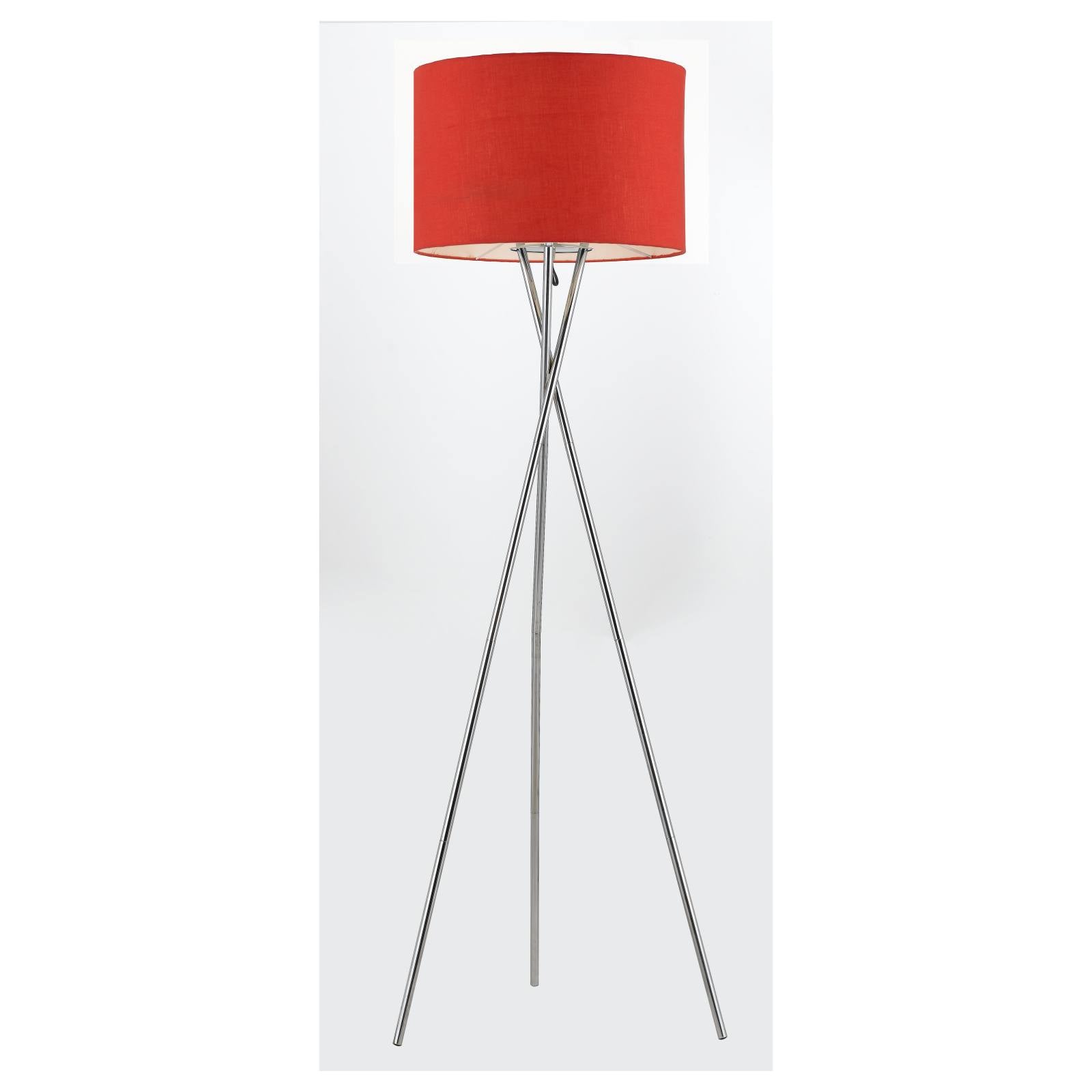 Denise Floor Lamp, Chrome, Red
