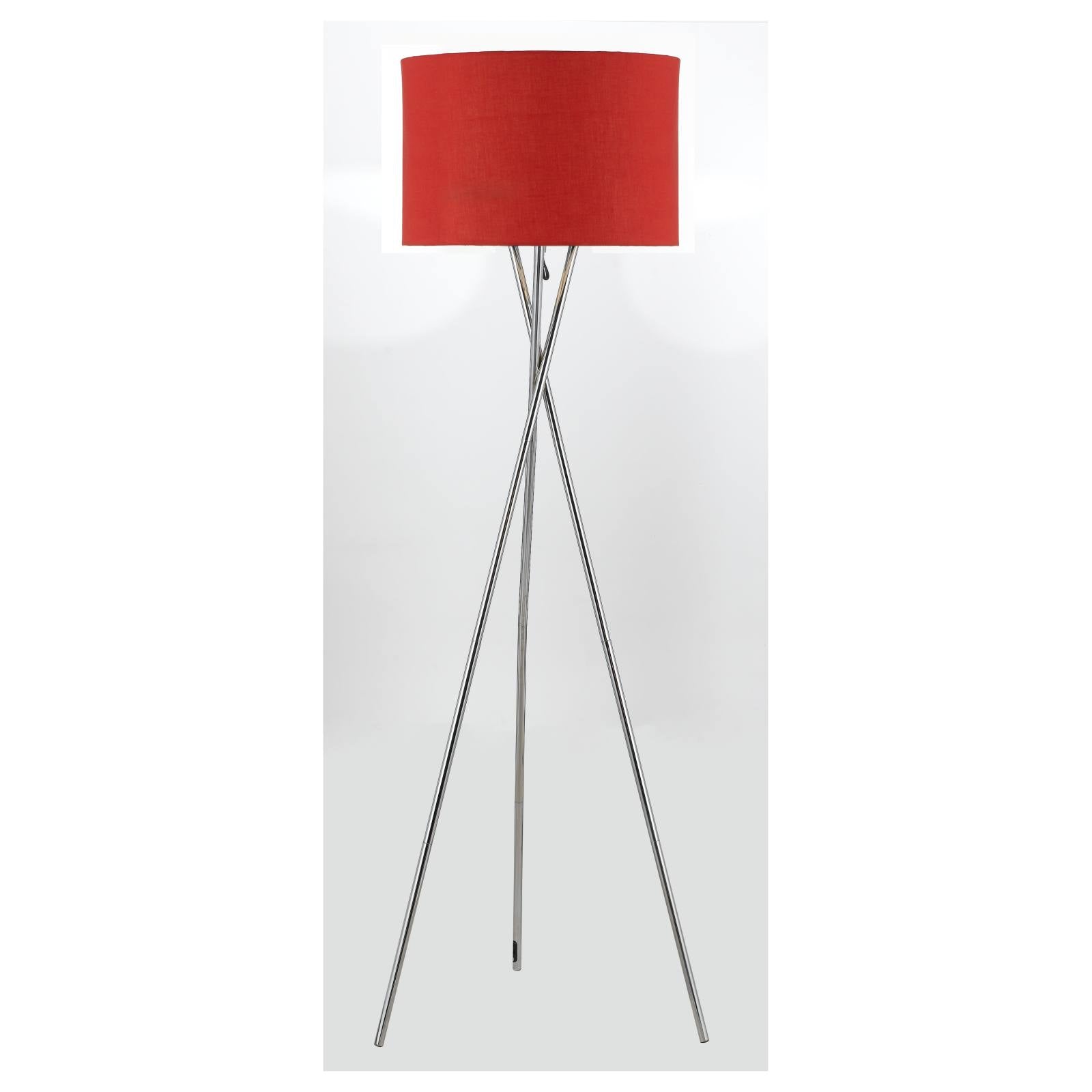 Denise Floor Lamp, Chrome, Red