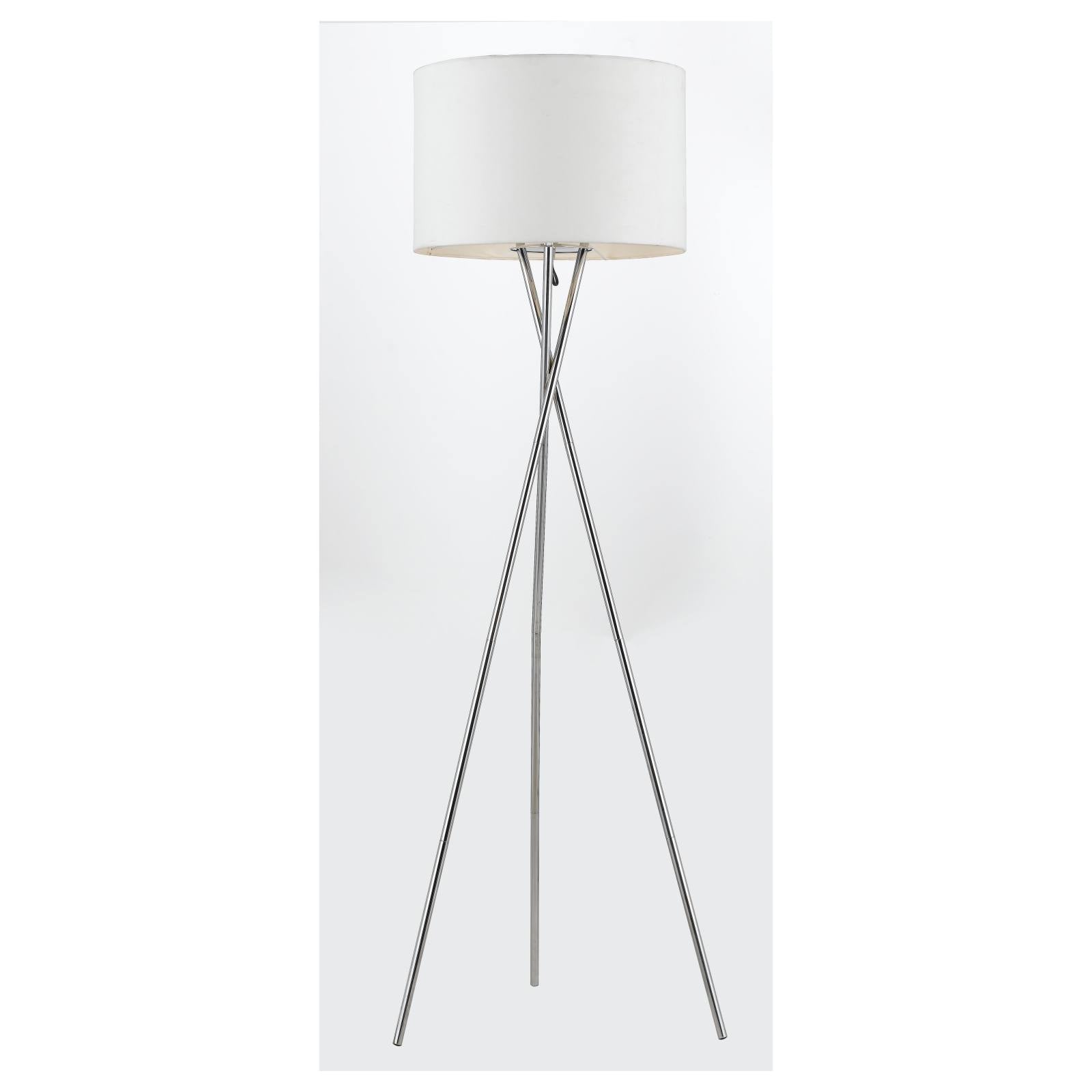 Denise Floor Lamp, Chrome, White