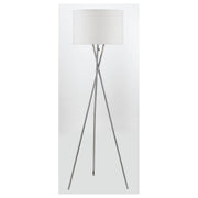 Denise Floor Lamp, Chrome, White