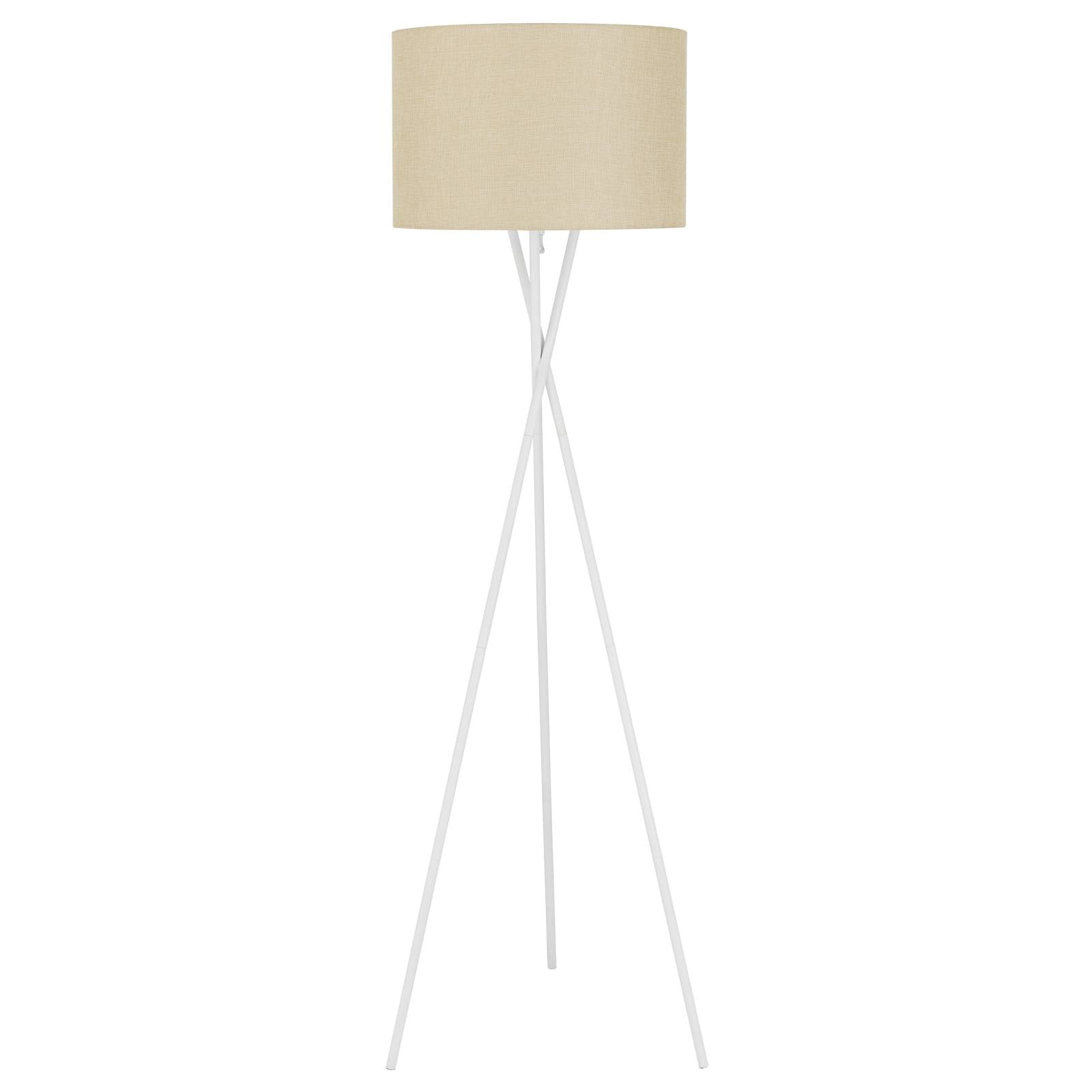 Denise Floor Lamp, White Matte, Wheat