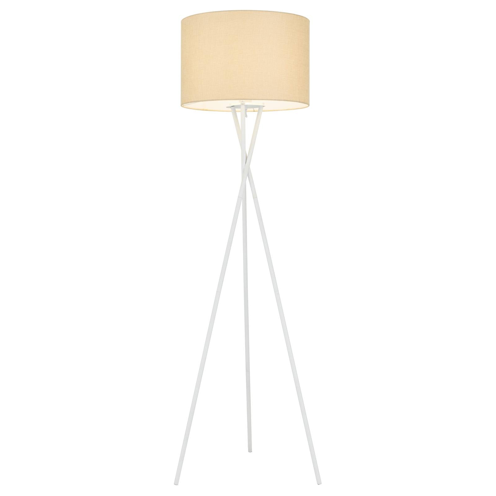 Denise Floor Lamp, White Matte, Wheat