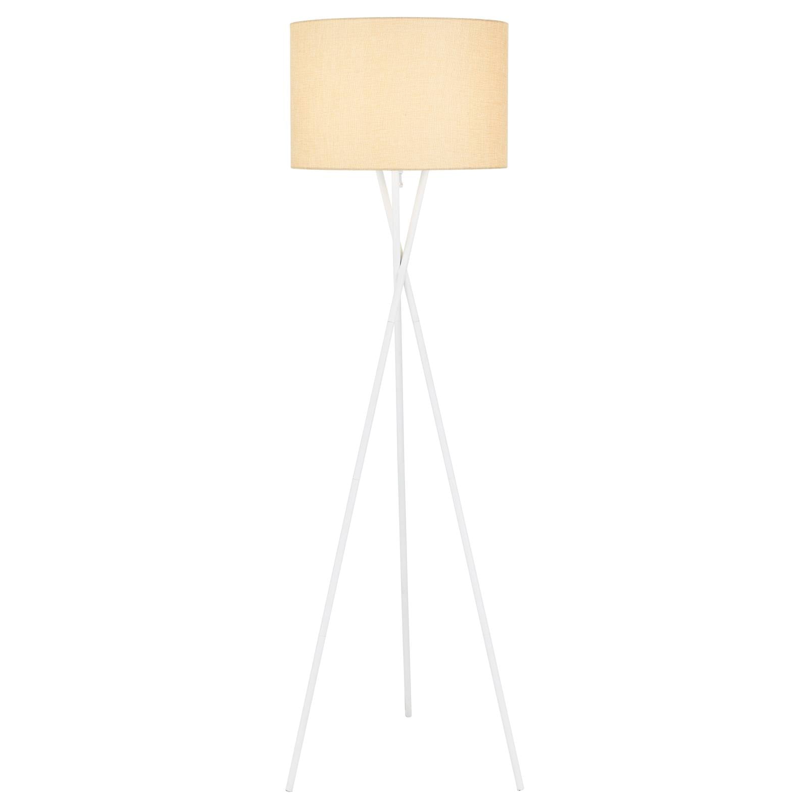 Denise Floor Lamp, White Matte, Wheat