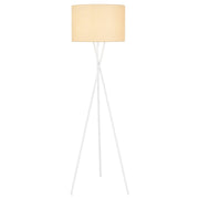 Denise Floor Lamp, White Matte, Wheat