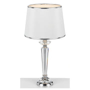 Diana Table Lamp, Clear Glass, Chrome, White