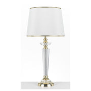 Diana Table Lamp, Clear Glass, White, Gold
