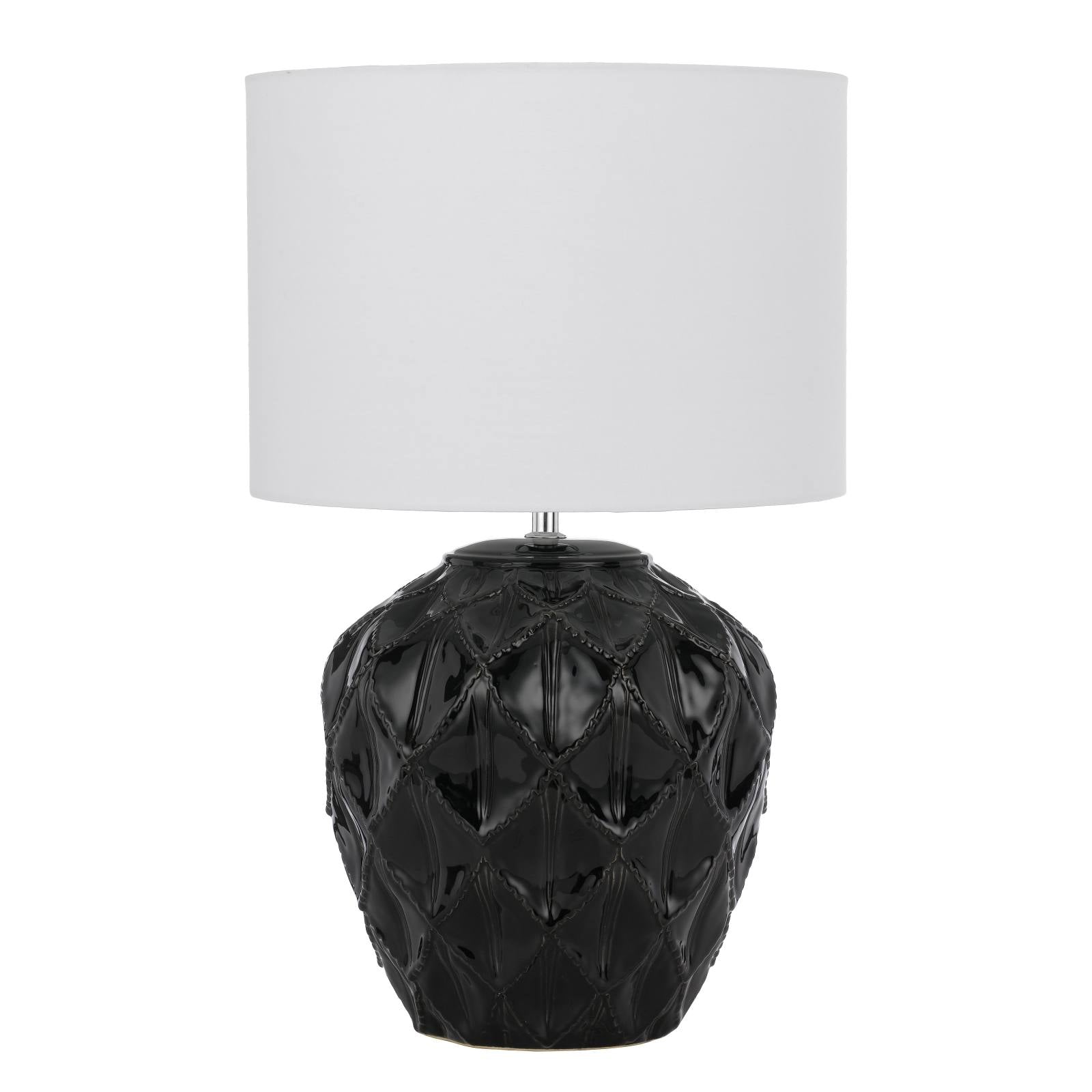 Diaz Ceramic Table Lamp, Black, White