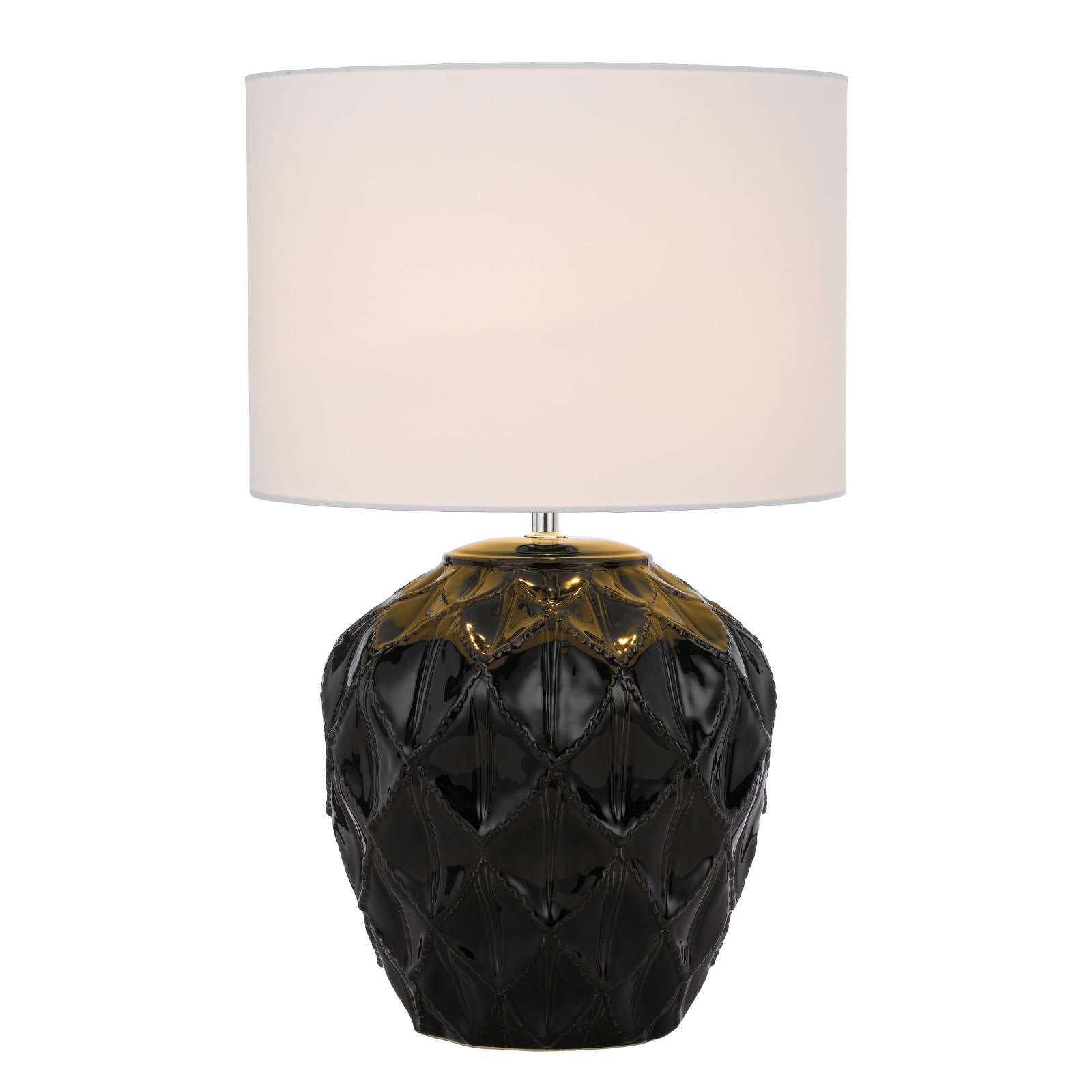Diaz Ceramic Table Lamp, Black, White