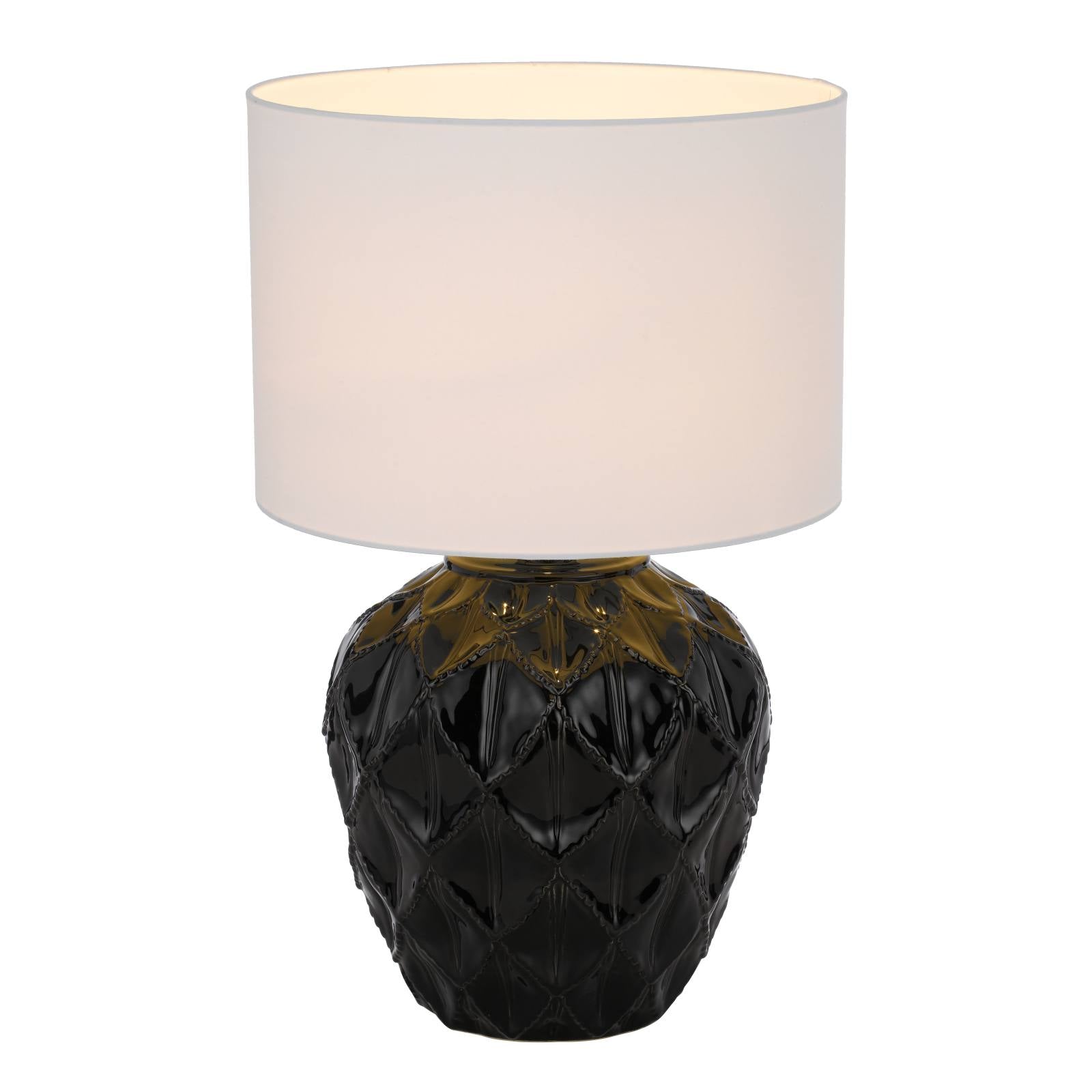 Diaz Ceramic Table Lamp, Black, White