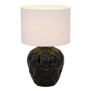 Diaz Ceramic Table Lamp, Black, White