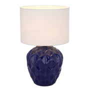 Diaz Ceramic Table Lamp, Blue, White
