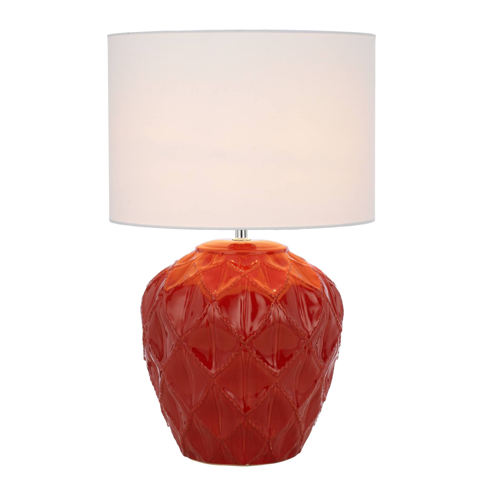 Diaz Ceramic Table Lamp, White, Red