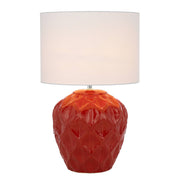 Diaz Ceramic Table Lamp, White, Red