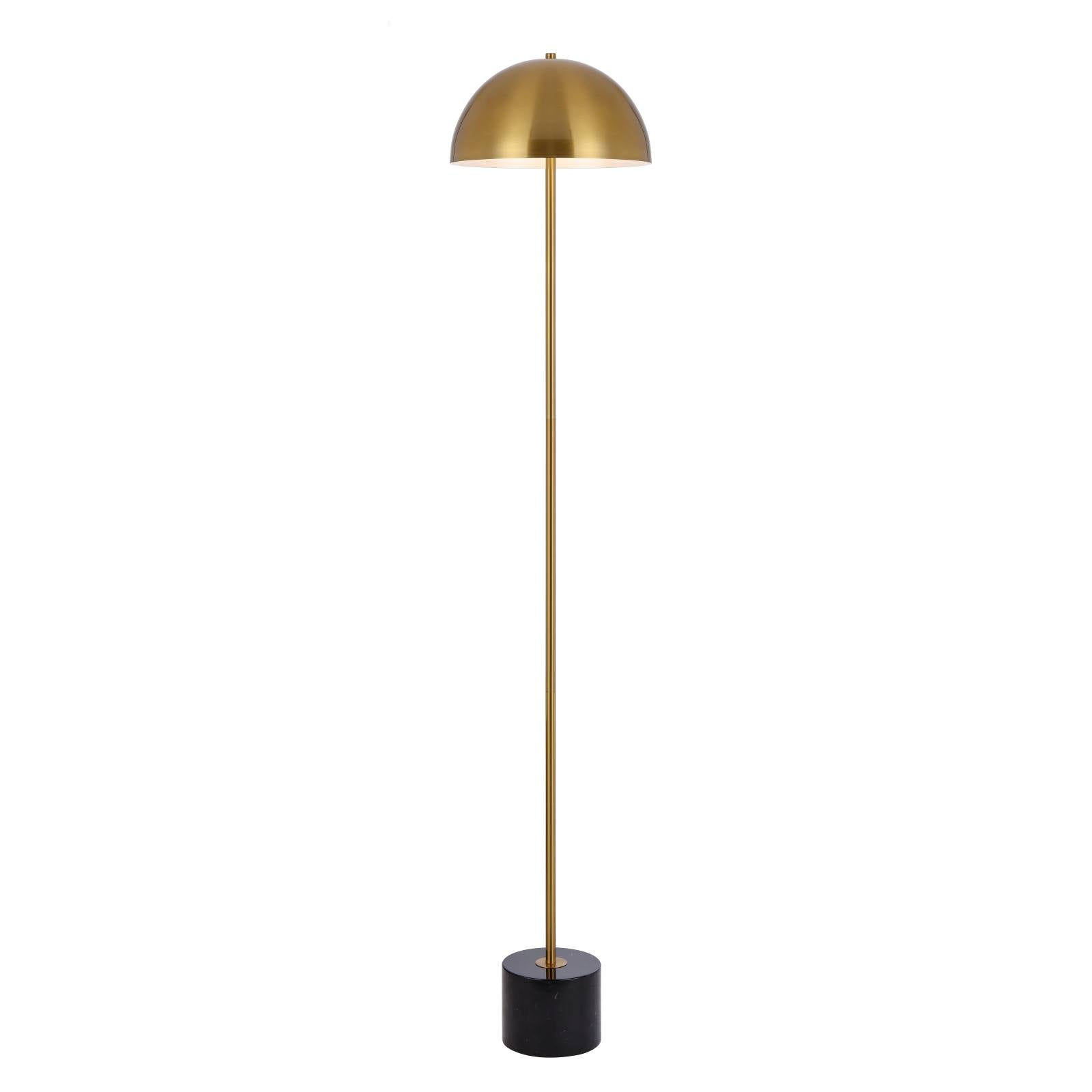 Domez Floor Lamp, Antique Gold with Black Marble