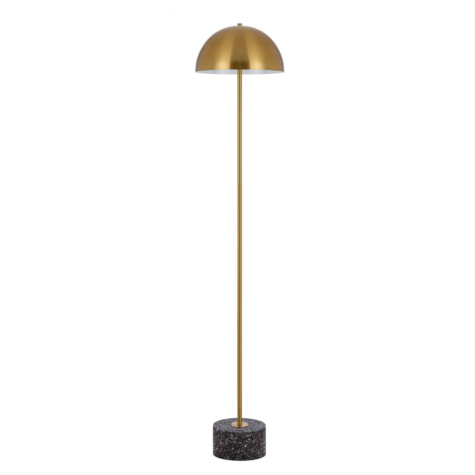 Domez Floor Lamp, Antique Gold with Black Terrazzo