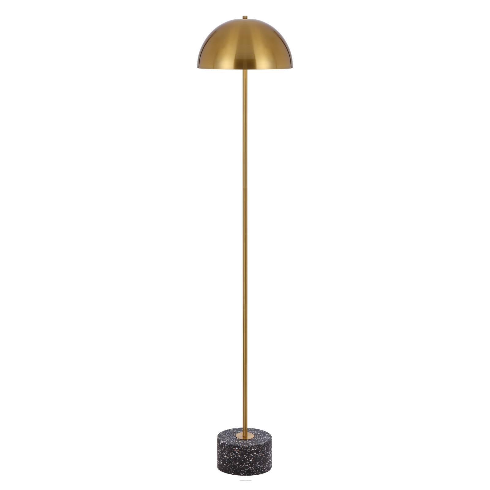 Domez Floor Lamp, Antique Gold with Black Terrazzo