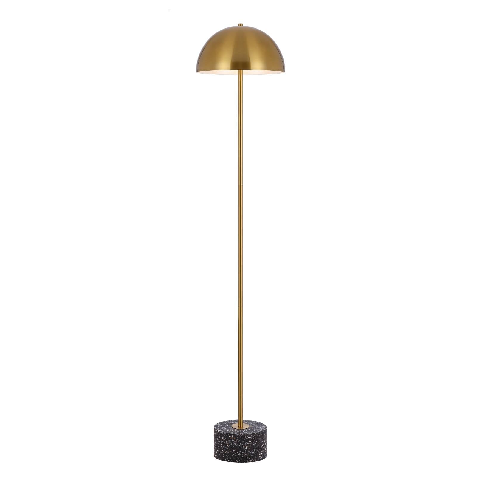 Domez Floor Lamp, Antique Gold with Black Terrazzo