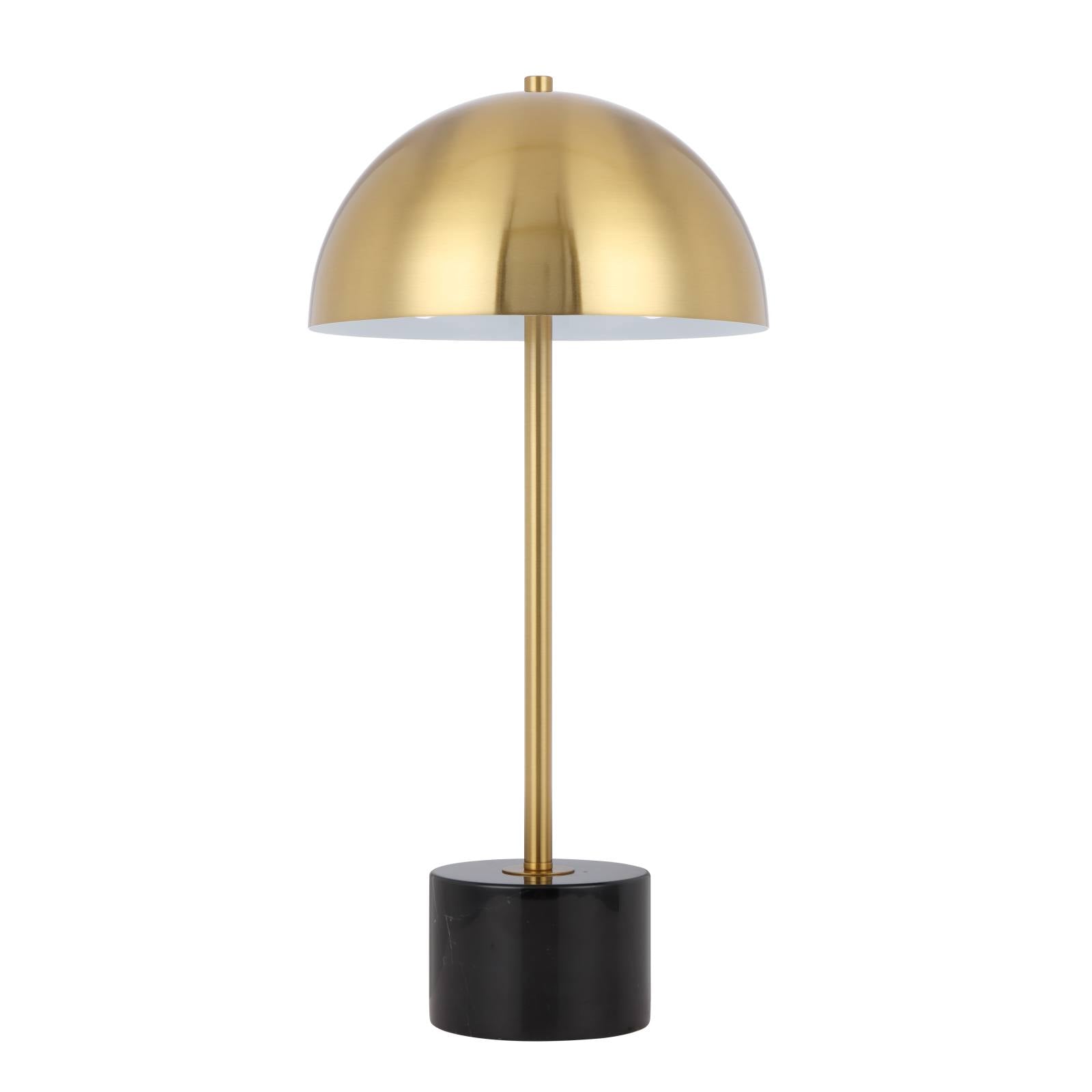 Domez Table Lamp, Antique Gold with Black Marble