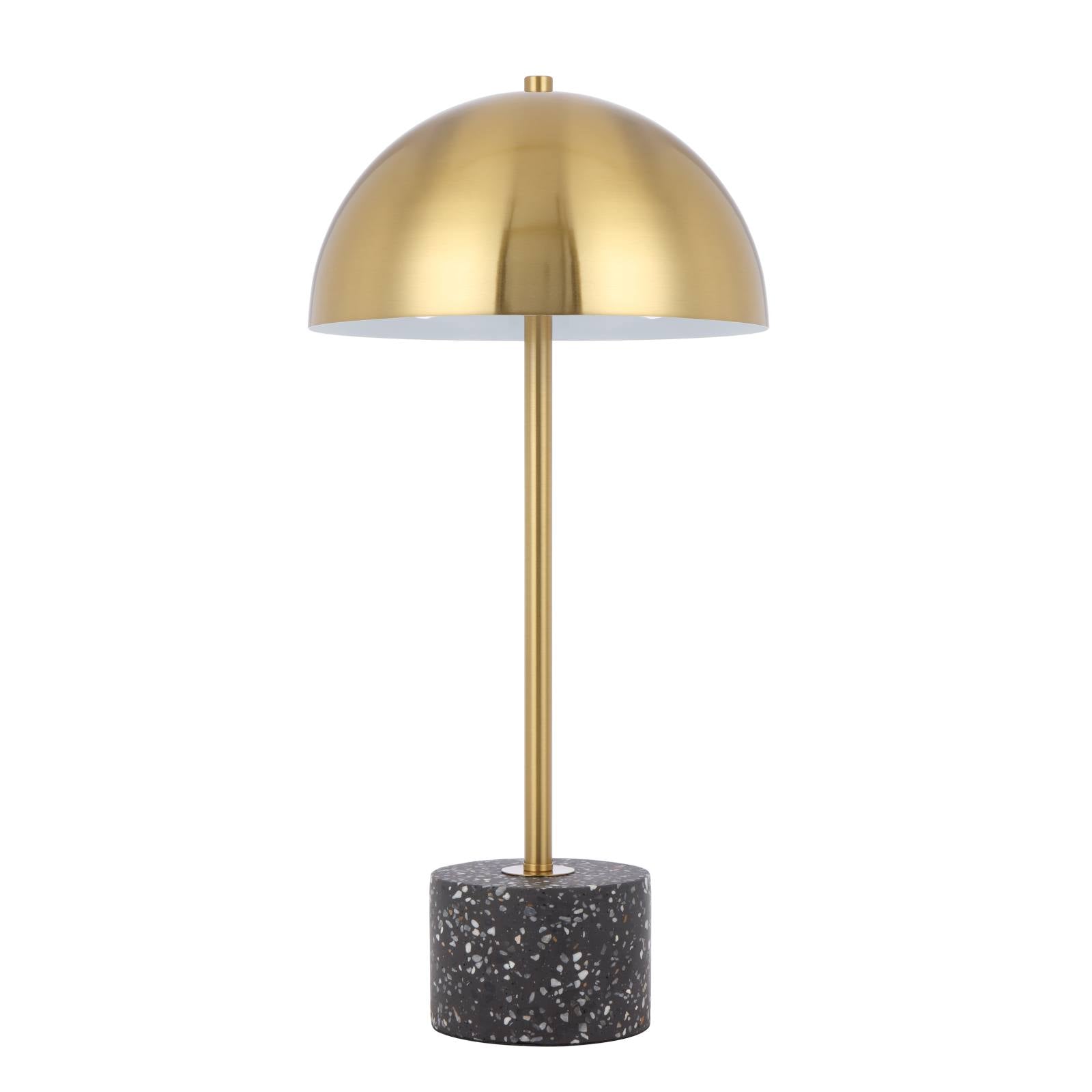 Domez Table Lamp, Antique Gold with Black Terrazzo