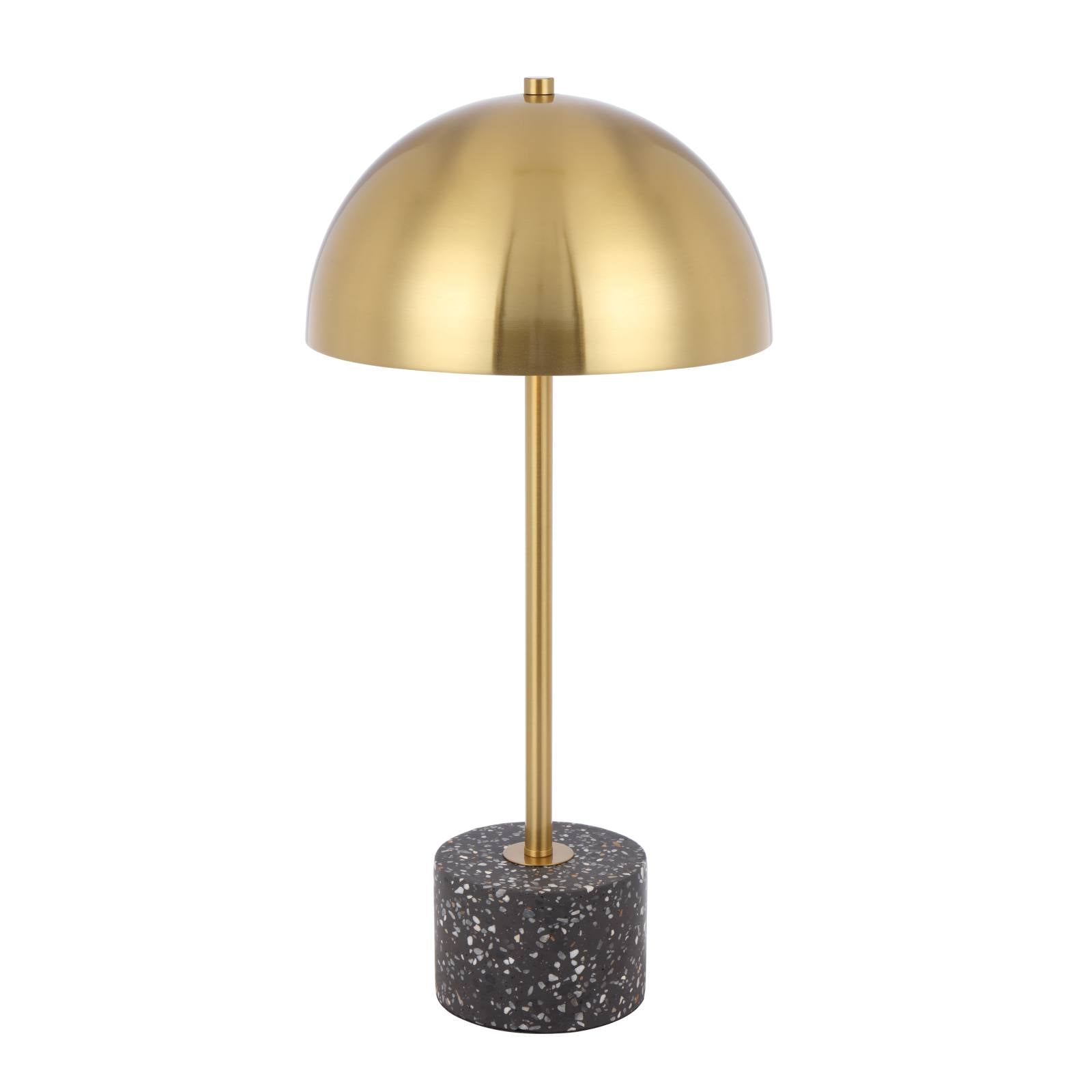 Domez Table Lamp, Antique Gold with Black Terrazzo