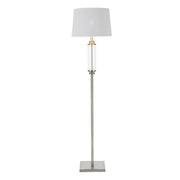 Dorcel Floor Lamp, Nickel with Clear Shade