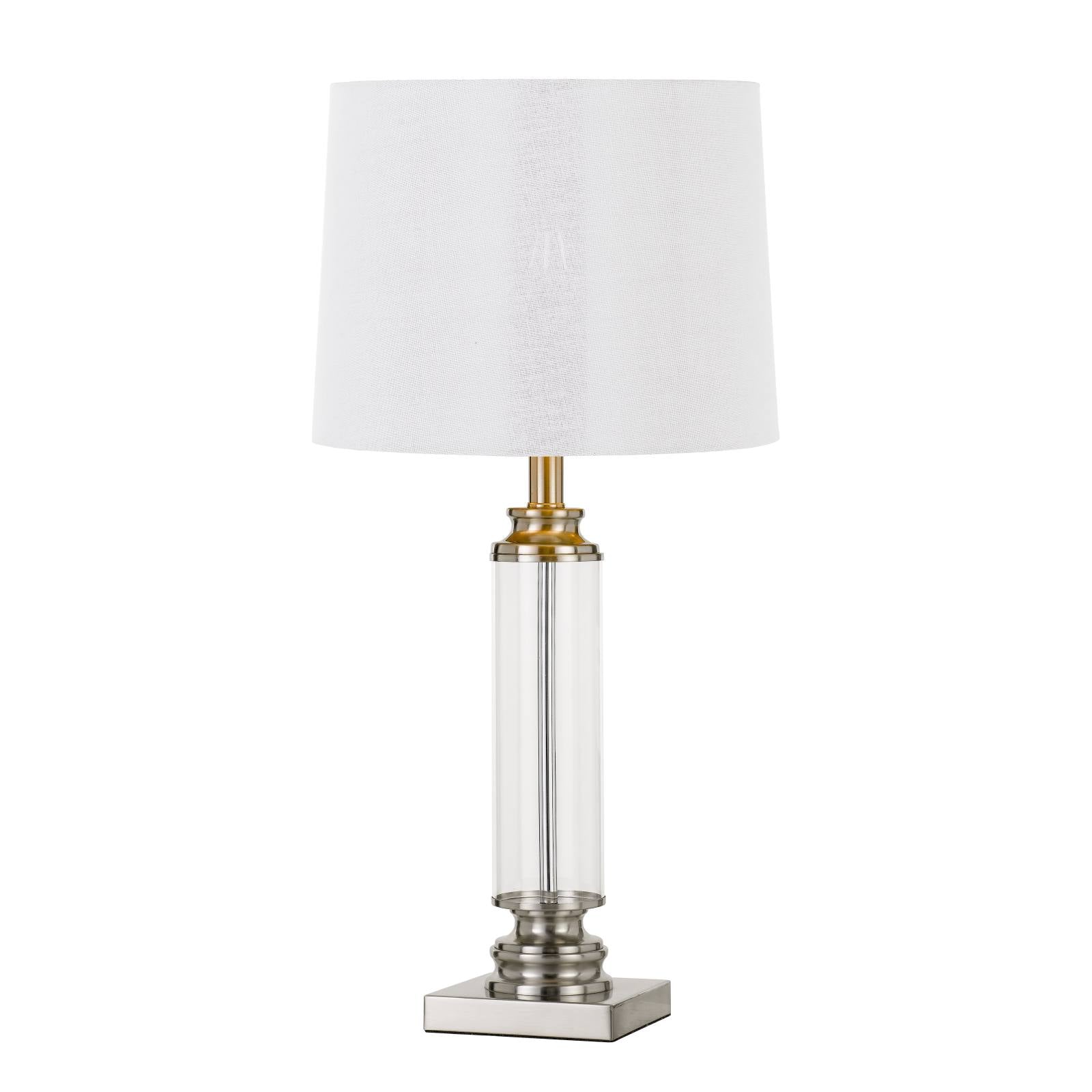 Dorcel Table Lamp, Nickel with Clear Shade
