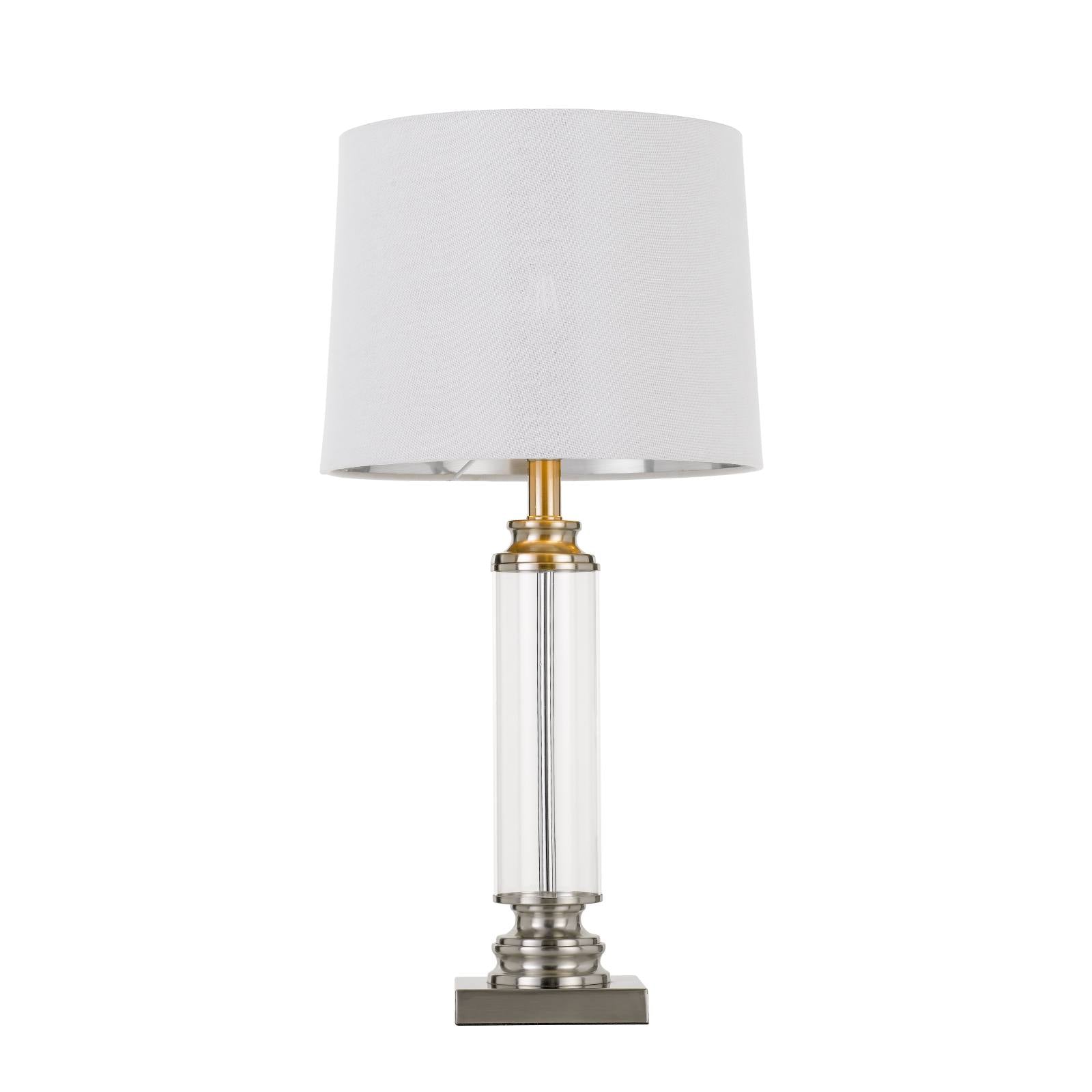 Dorcel Table Lamp, Nickel with Clear Shade