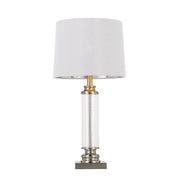 Dorcel Table Lamp, Nickel with Clear Shade