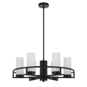 Eamon 6 Lights Pendant, Black, Opal Matte