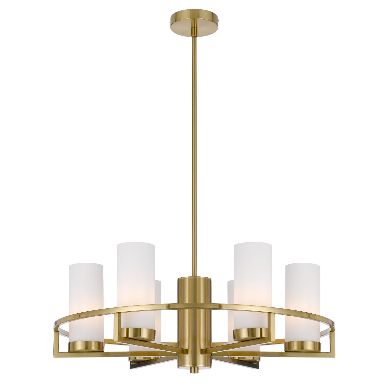 Eamon 6 Lights Pendant, Brass, Opal Matte