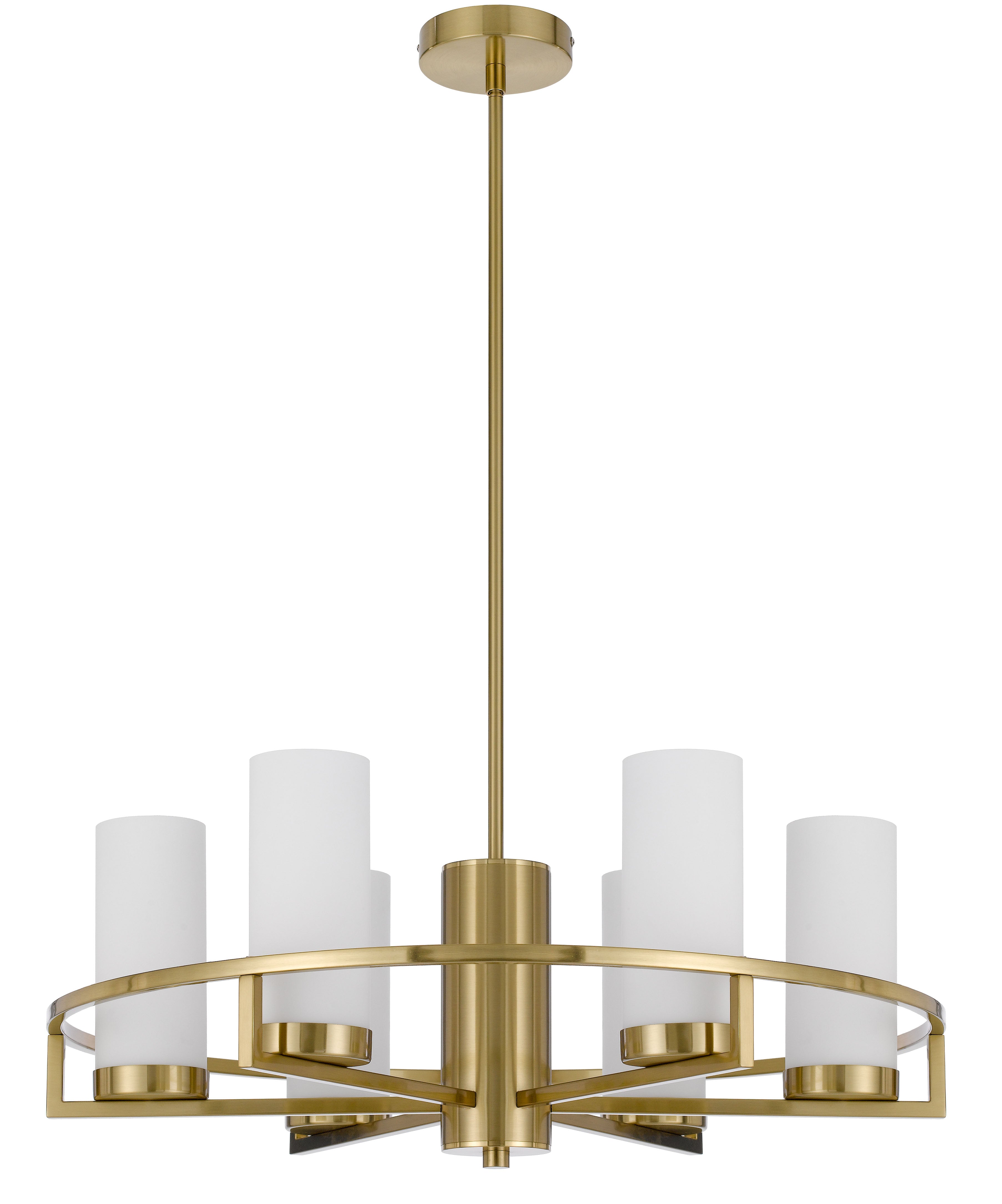 Eamon 6 Lights Pendant, Brass, Opal Matte